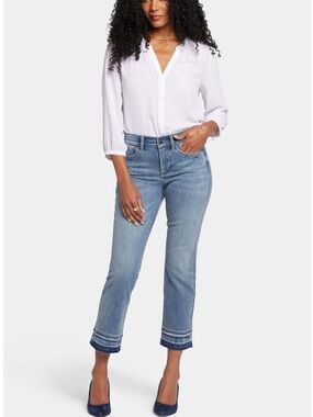 NYDJ EVEREVE MARILYN STRAIGHT RELEASE HEM FANTASY LIFT TUCK DENIM BLUE Jeans 0P